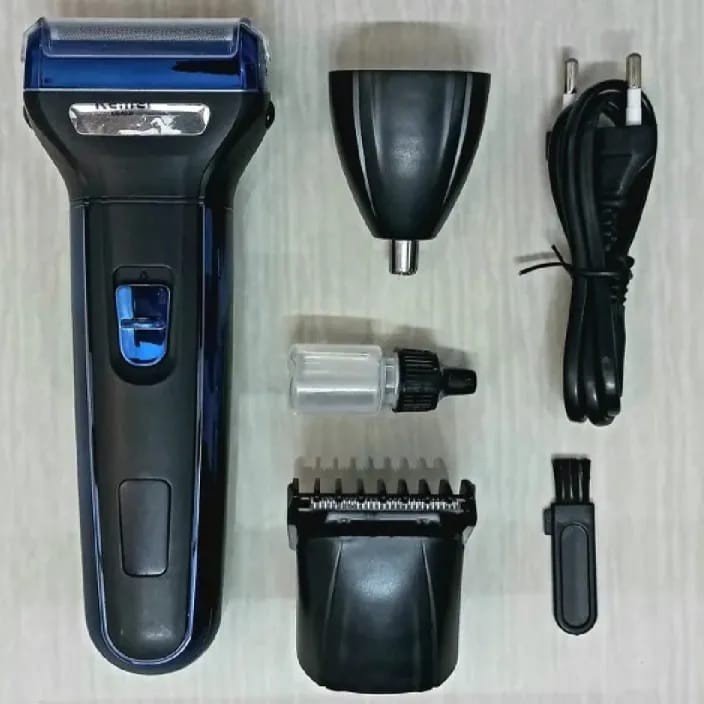 KEMEI KM-6330 4-in-1 Rechargeable Electric Shaver & Trimmer Kit